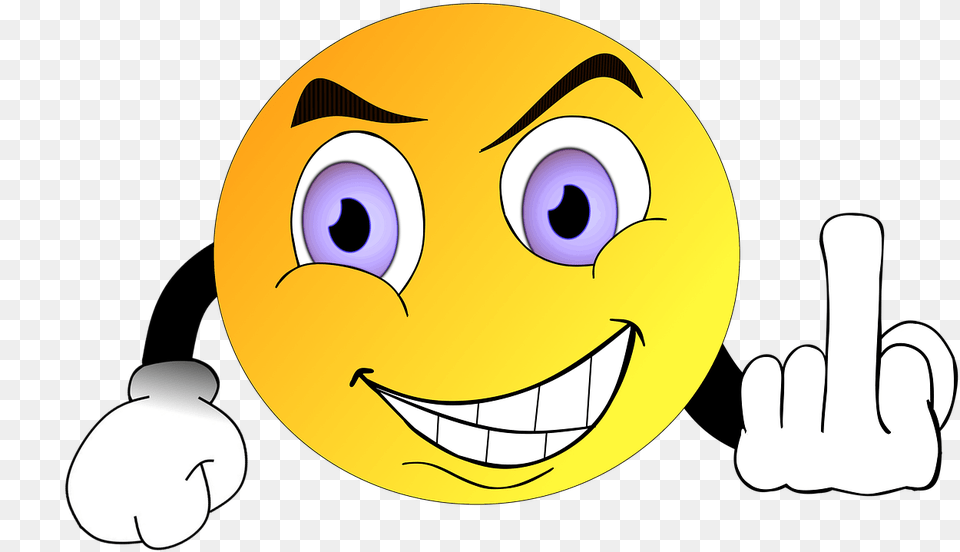 Smile Smiley Fuck You Middle Image On Pixabay Emoji Flipping The Bird Free Png Download