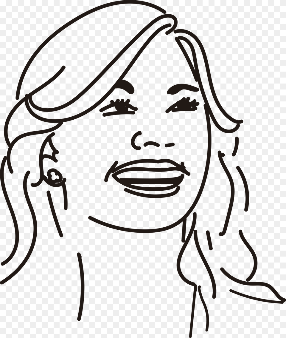 Smile Women Pretty Photo Line Art, Head, Person, Face, Adult Free Png Download