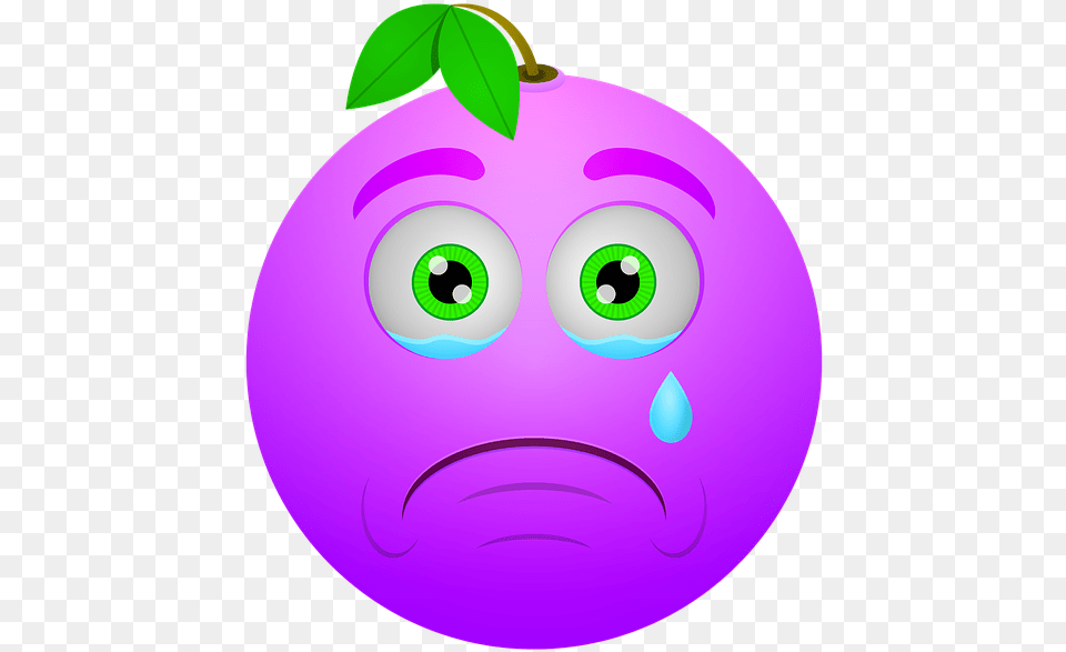 Smiley Berry Sad Crying Icon Sad Berry, Purple, Disk, Food, Egg Png Image