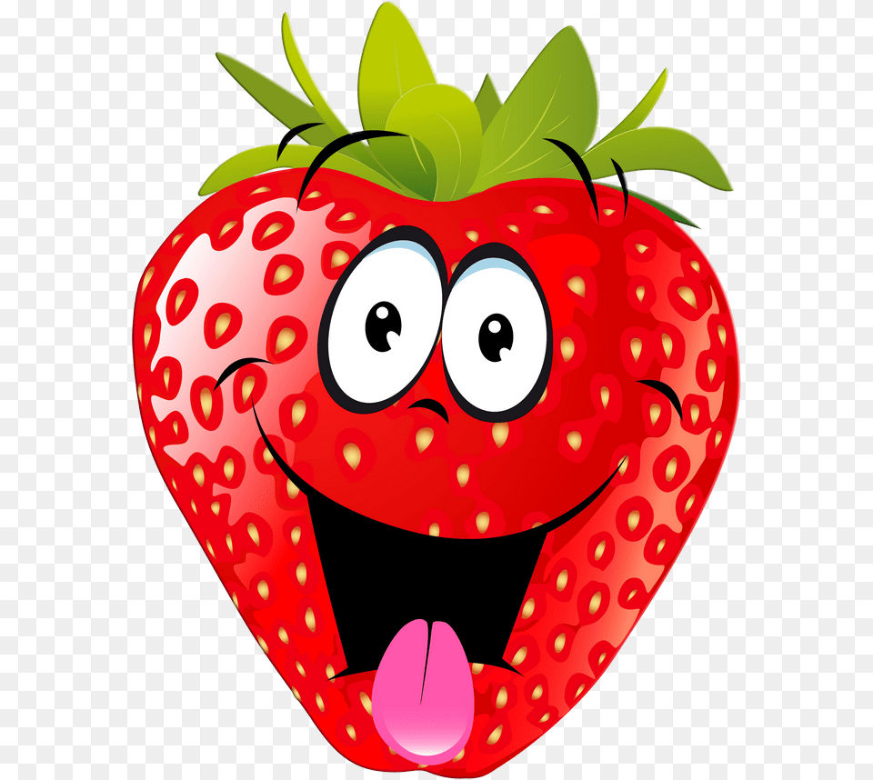 Smiley Clipart Fruit Strawberry Cartoons, Berry, Food, Plant, Produce Png