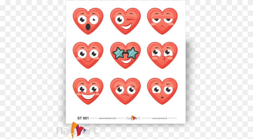 Smiley Emoji Hearts Model 8 Set Of 9 Stickers Heart, Face, Head, Person, Baby Png