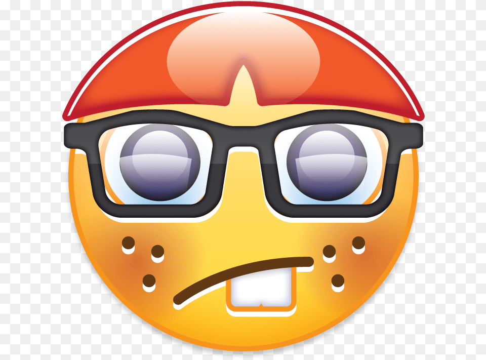 Smiley Emoji Nerd Goggles Emoji, Accessories, Glasses, Clothing, Hardhat Png