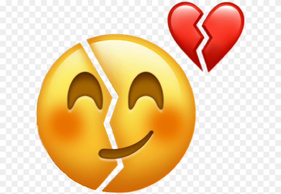 Smiley Emoji Sadness Broken Heart Smiley Download Broken Heart Emoji, Egg, Food, Sweets, Balloon Png Image