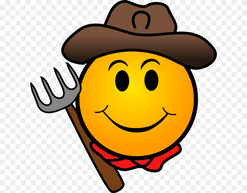 Smiley Emoticon Farmer Agriculture, Clothing, Cutlery, Fork, Hat Free Transparent Png