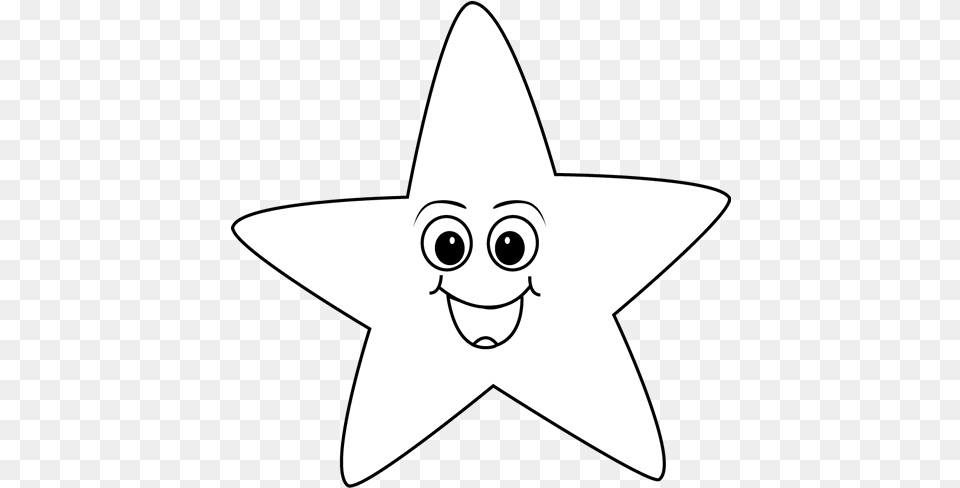 Smiley Face Black And White Happy Star Stella Mccartney Black Star Bag, Symbol, Star Symbol, Stencil, Shark Free Transparent Png