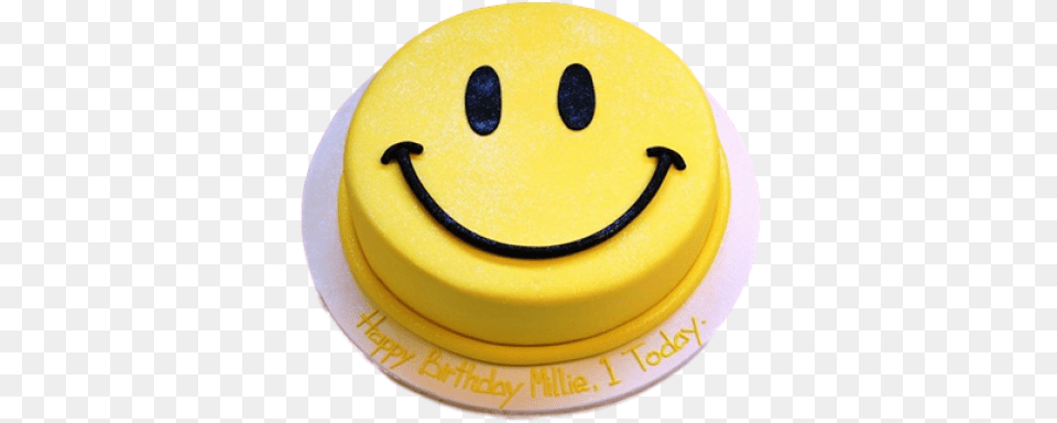 Smiley Face Cake Cake Design For Circle Shape, Birthday Cake, Cream, Dessert, Food Free Png Download