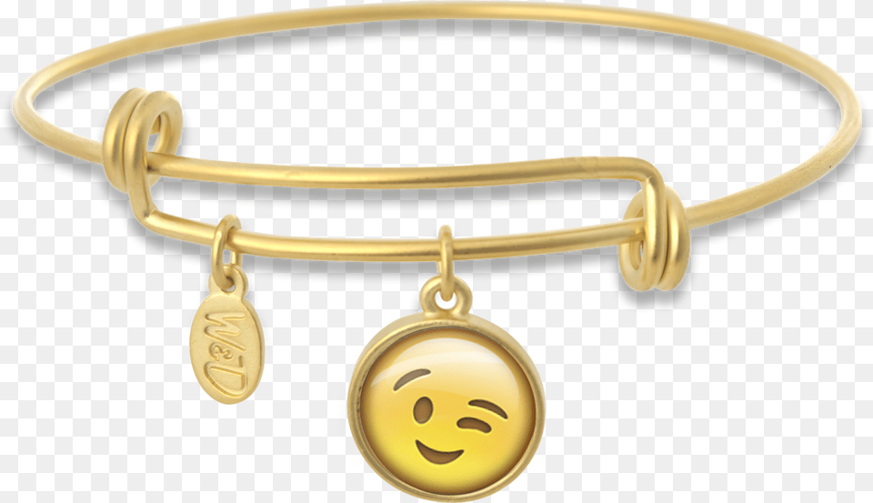 Smiley Face Emoji Adjustable Bangle Bracelet Bangle, Accessories, Gold, Jewelry, Locket Png