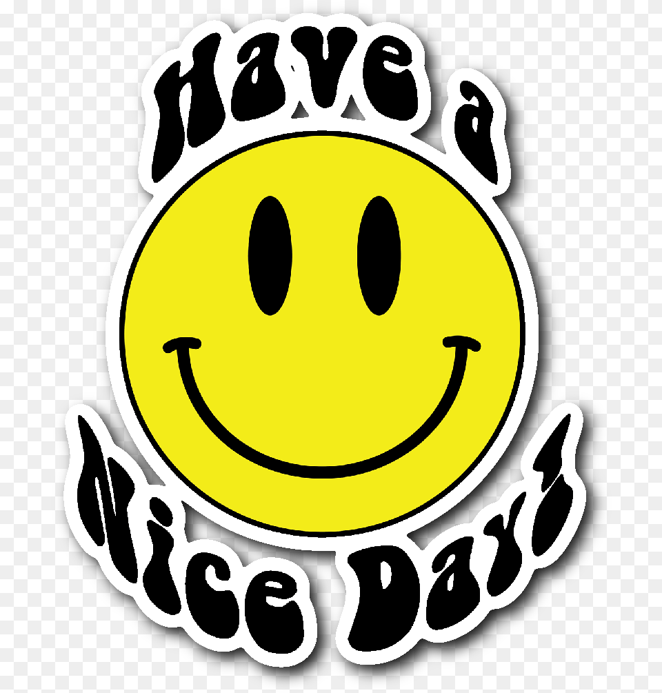Smiley Face Emoji Vinyl Die Cut Sticker Smiley Face Have A Great Day, Logo, Symbol Png