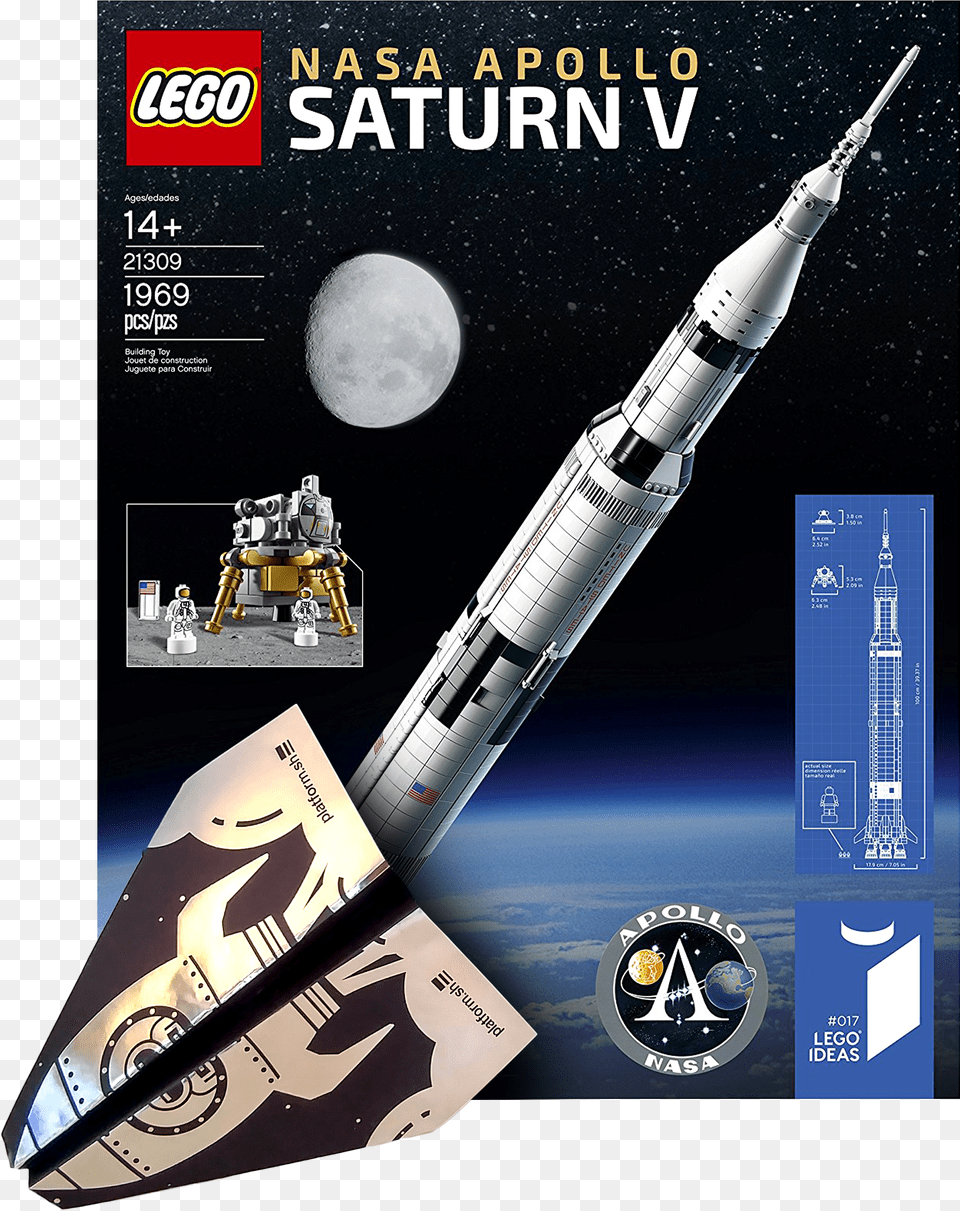 Smiley Face Lego Apollo Saturn V, Rocket, Weapon Png