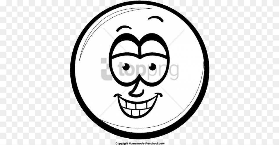 Smiley Face Line Drawing Happily Surprised Clipart Black And White, Stencil, Sticker, Photography Free Png Download