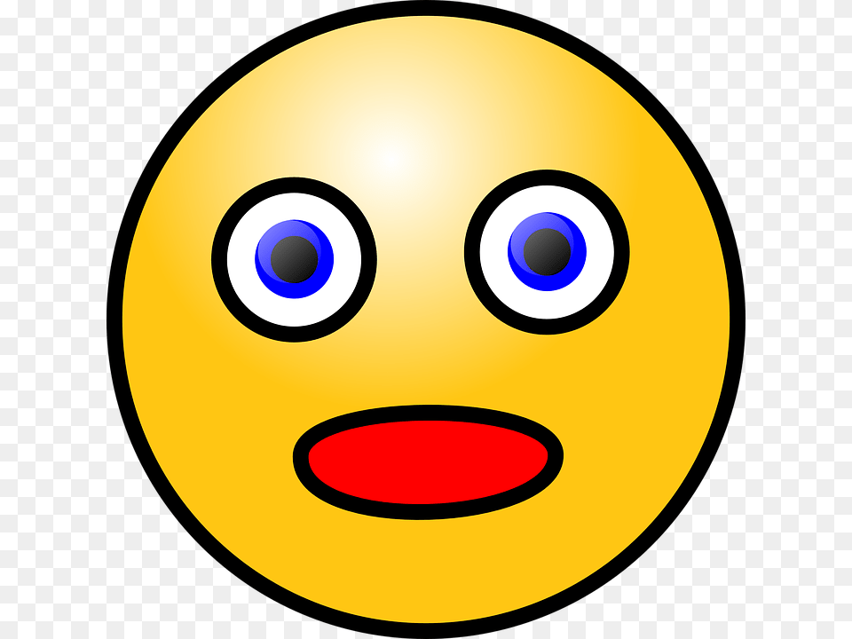 Smiley Face Surprised Emoticon Smile Person Icon Surprised Face Clipart Gif, Disk, Egg, Food Free Png Download