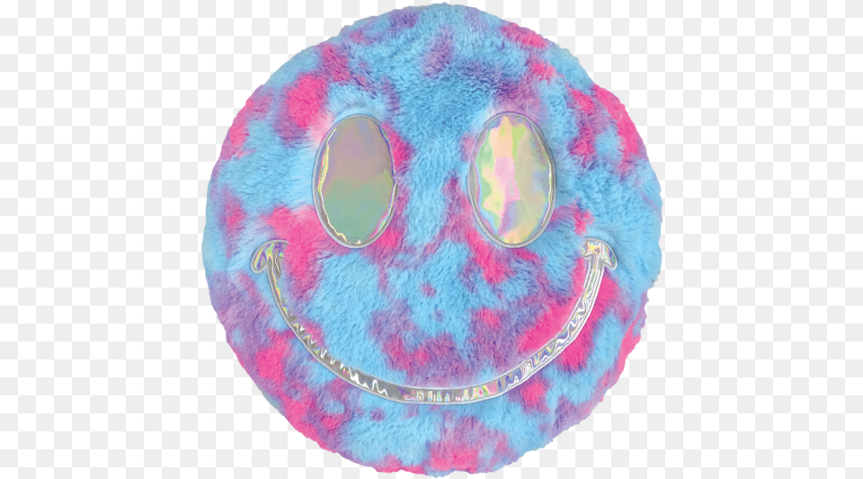 Smiley Face Tie Dye Furry Pillow Happy, Cushion, Home Decor, Rug, Applique Free Png Download