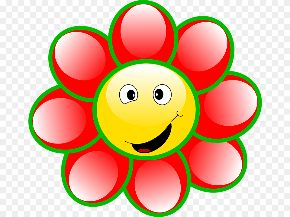 Smiley Flower Face Goofy Smile Cartoon Cheerful Fiore Clip, Dahlia, Plant, Art, Graphics Free Transparent Png