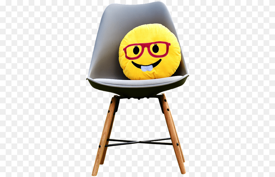 Smiley Funny Cheerful Colorful Emoticon Laugh Emoticon, Cushion, Home Decor, Furniture, Chair Png