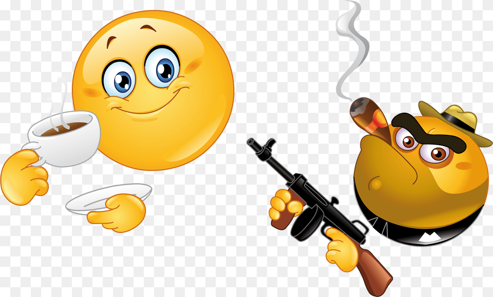 Smiley Gangster Clipart Download Emoji Holding A Gun, Weapon Free Png