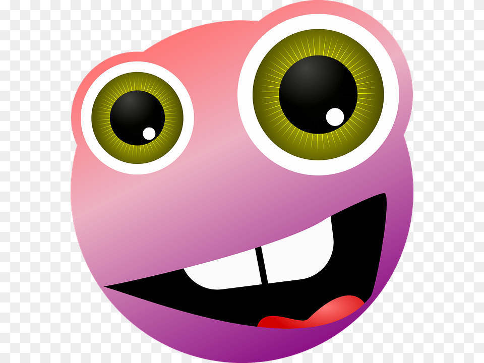 Smiley Graphic Crazy Color Face Big Eyes Smiley Fou Free Transparent Png
