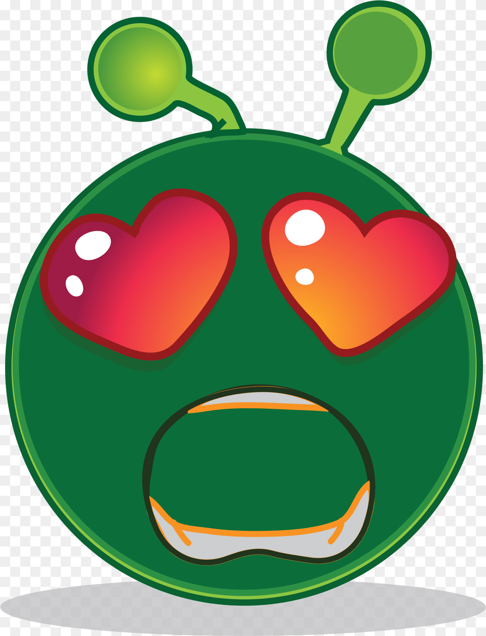 Smiley Green Alien Big Eyes Clipart Alien Smiley, Food, Sweets Png