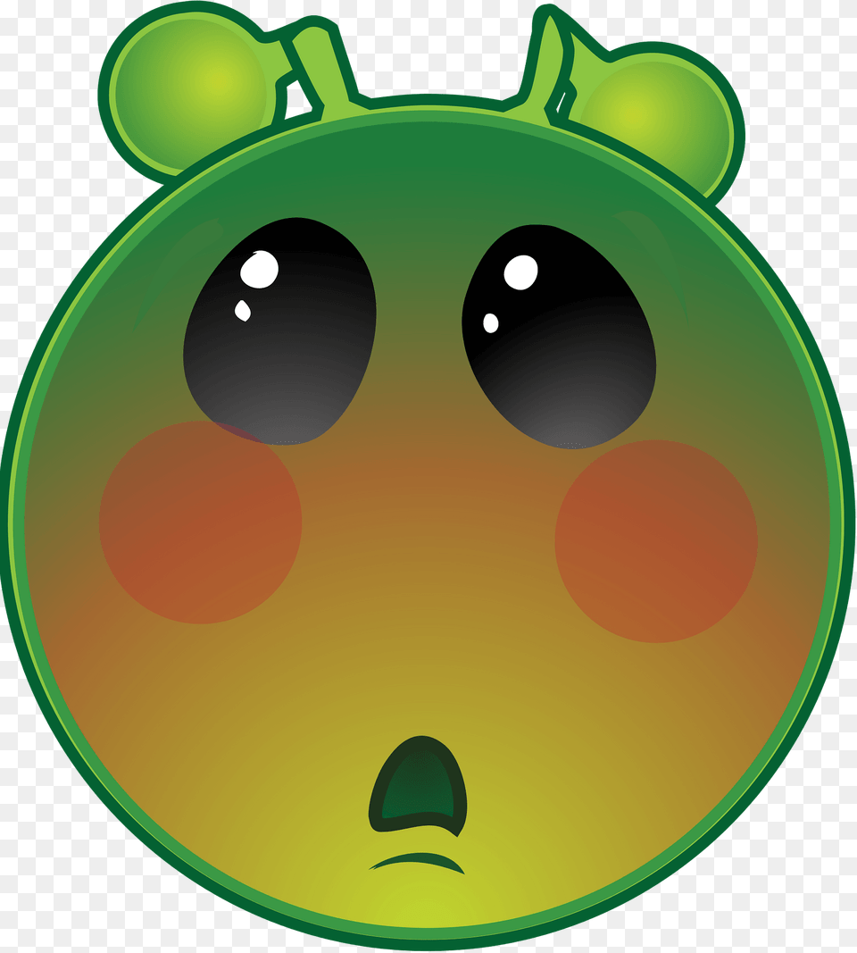 Smiley Green Alien Blush Clipart Png Image