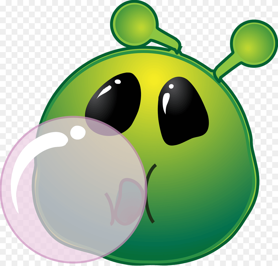 Smiley Green Alien Bubble Clipart Png Image