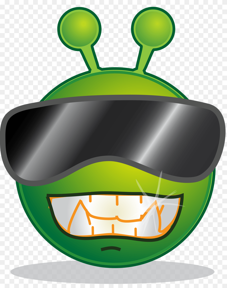 Smiley Green Alien Cool, Crash Helmet, Helmet, Accessories, Goggles Free Png