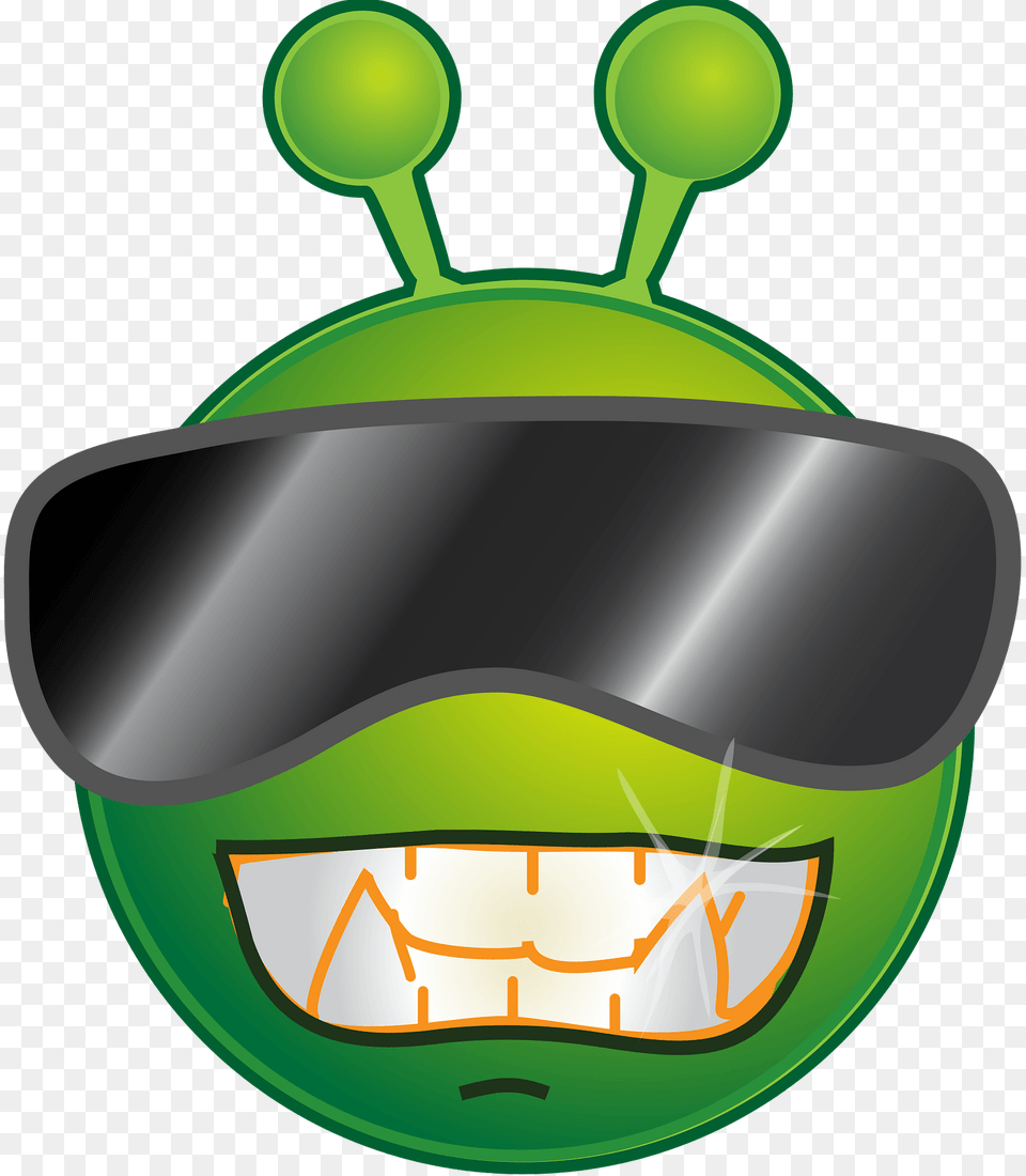 Smiley Green Alien Cool Clipart, Accessories, Crash Helmet, Goggles, Helmet Free Png Download