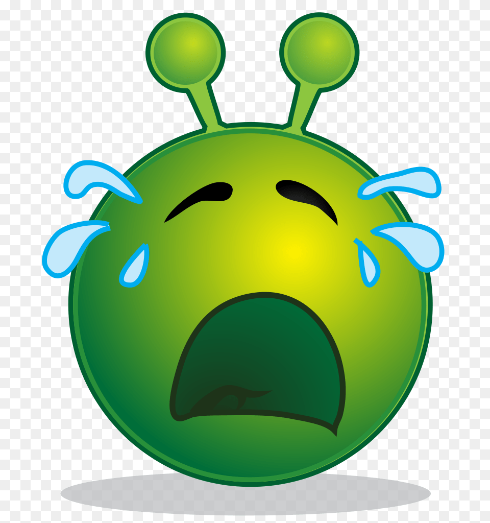 Smiley Green Alien Cry, Sphere Png