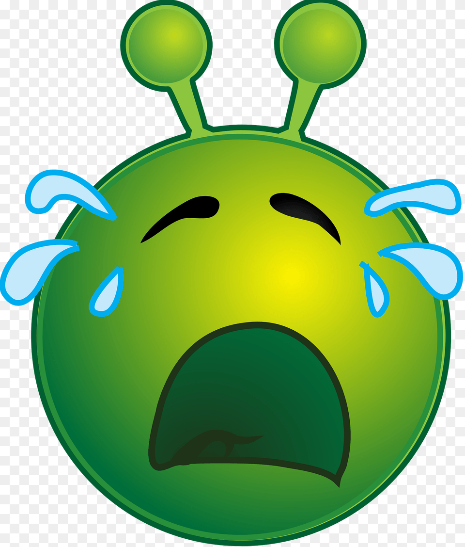 Smiley Green Alien Cry Clipart Free Png Download