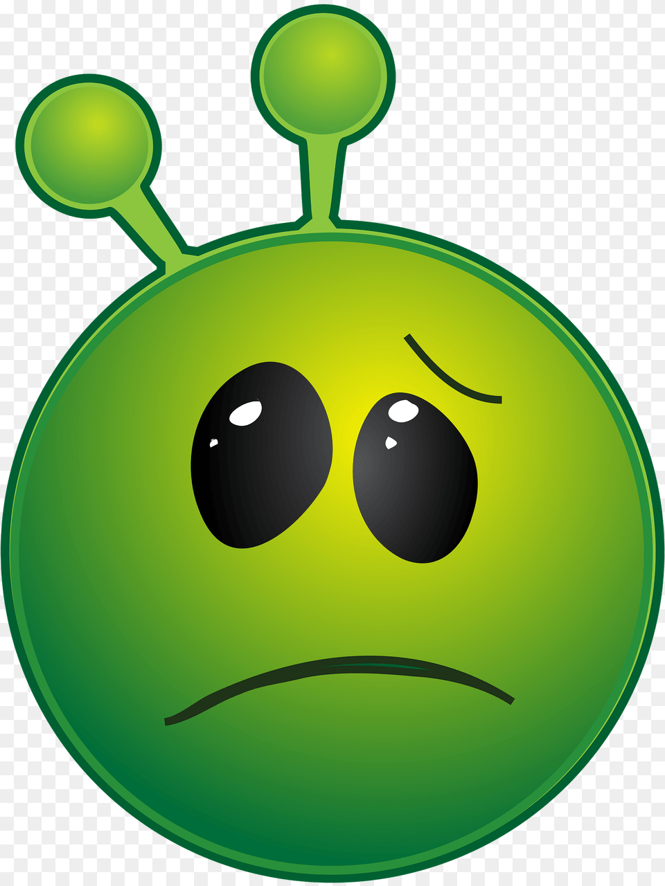 Smiley Green Alien Disappointed Clipart, Food, Fruit, Plant, Produce Free Png