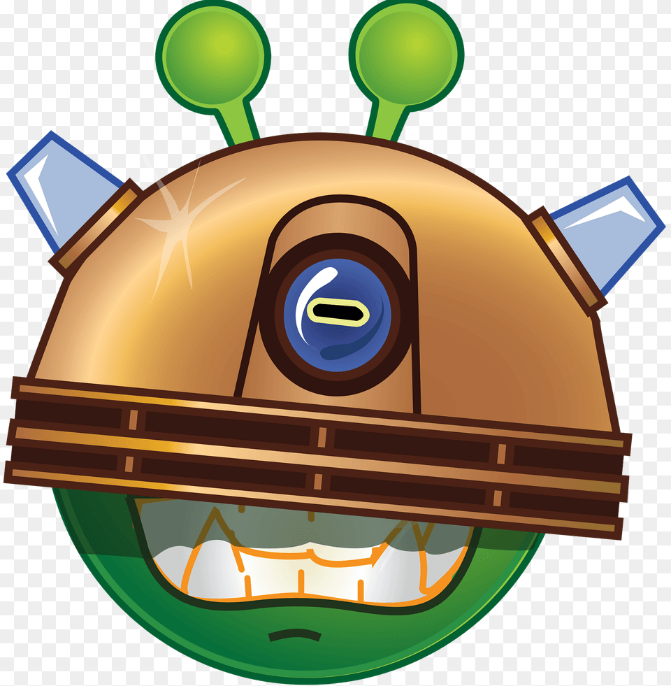 Smiley Green Alien Exterminate Clipart, Helmet Free Transparent Png