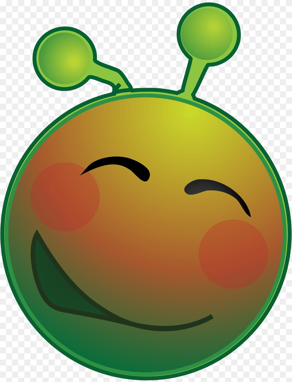 Smiley Green Alien Flustered Clipart, Food, Fruit, Plant, Produce Free Png