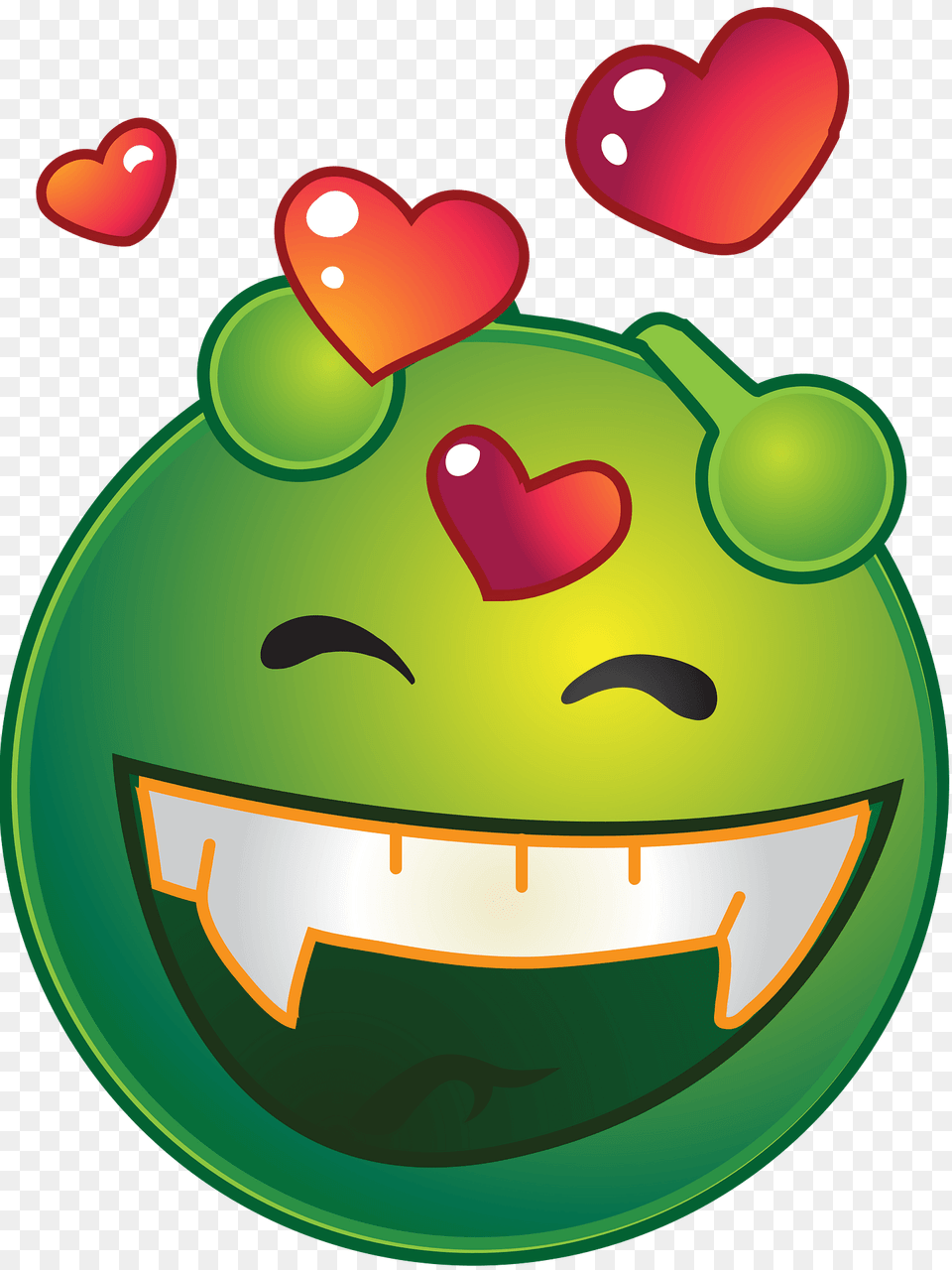Smiley Green Alien Happy Love Clipart Png Image