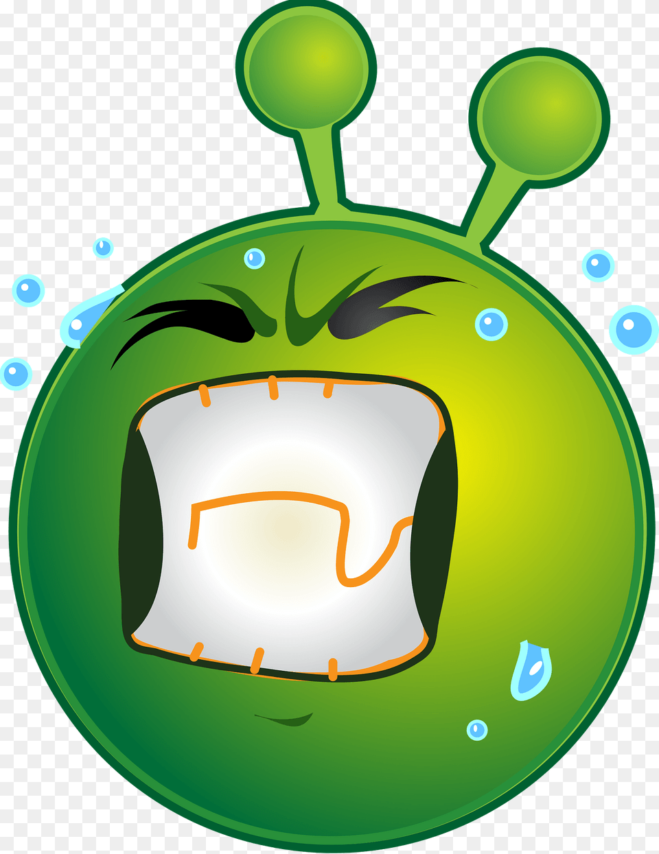 Smiley Green Alien Huff Clipart Free Transparent Png