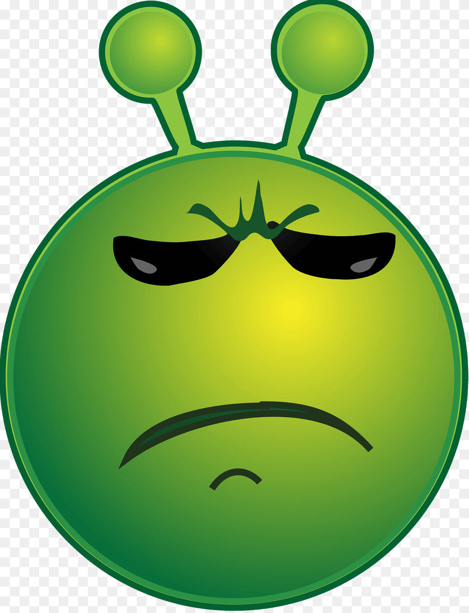 Smiley Green Alien Indiferent Clipart Free Png Download