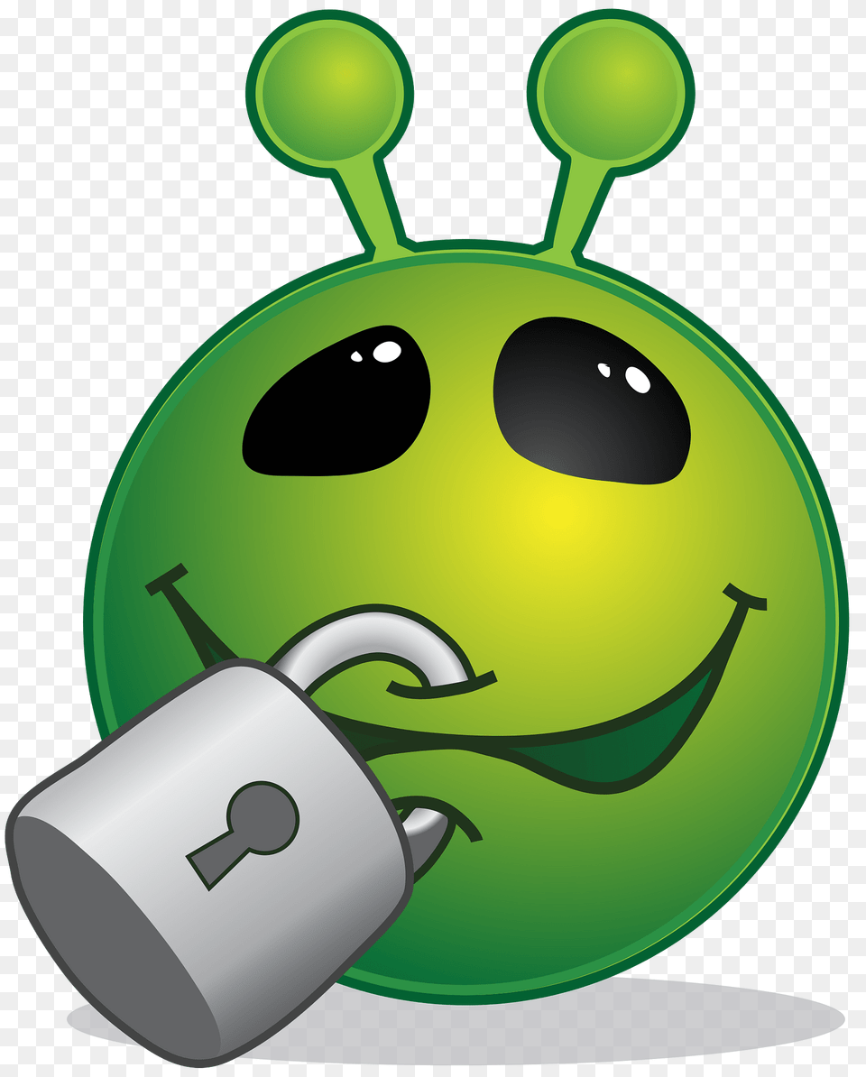 Smiley Green Alien Lipsealed Clipart Free Transparent Png