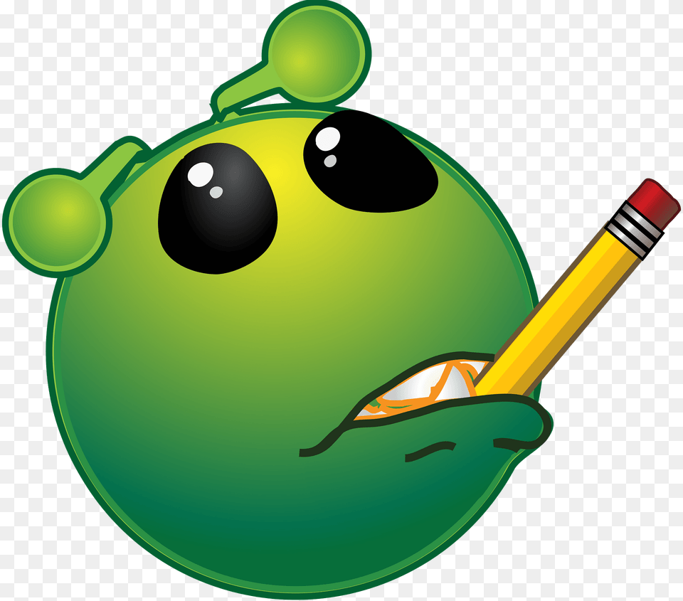 Smiley Green Alien Mmm Clipart, Pencil Free Png Download