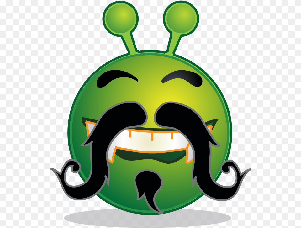 Smiley Green Alien Moustache Alien Smiley Free Transparent Png