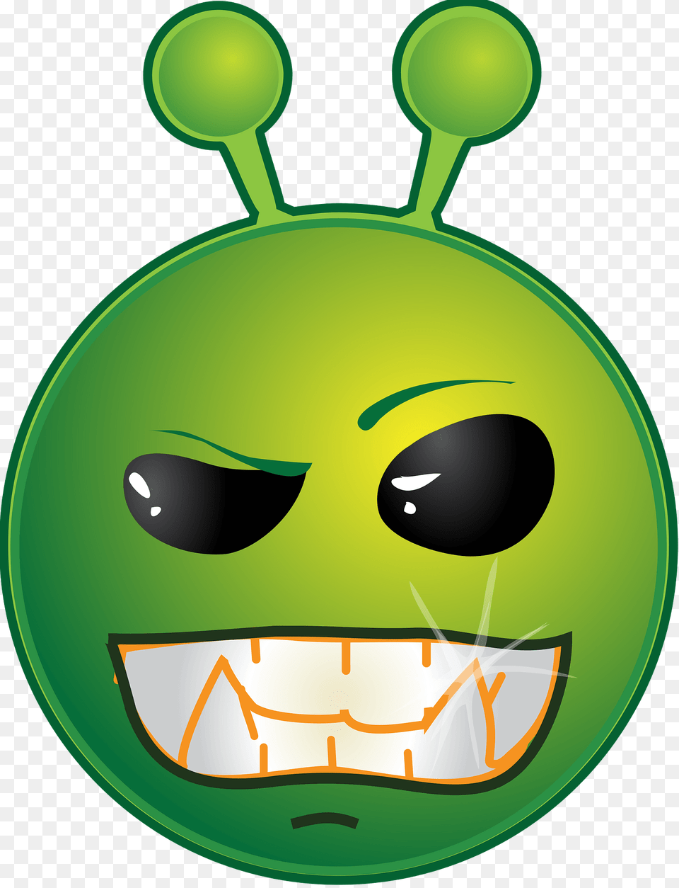 Smiley Green Alien Naah Clipart Free Transparent Png