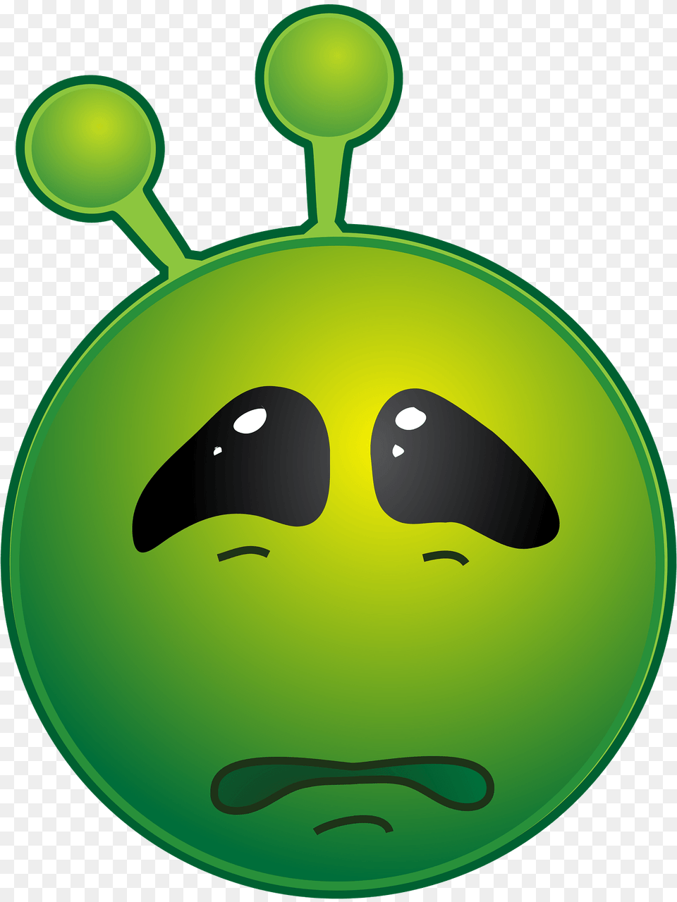Smiley Green Alien Sad Clipart, Disk Png Image