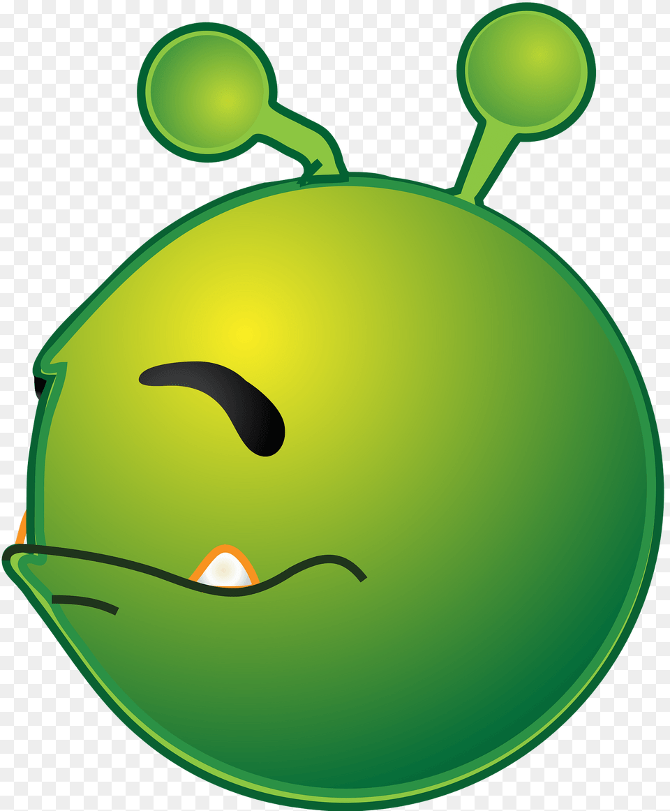 Smiley Green Alien Satisfied Clipart, Food, Fruit, Produce, Plant Png
