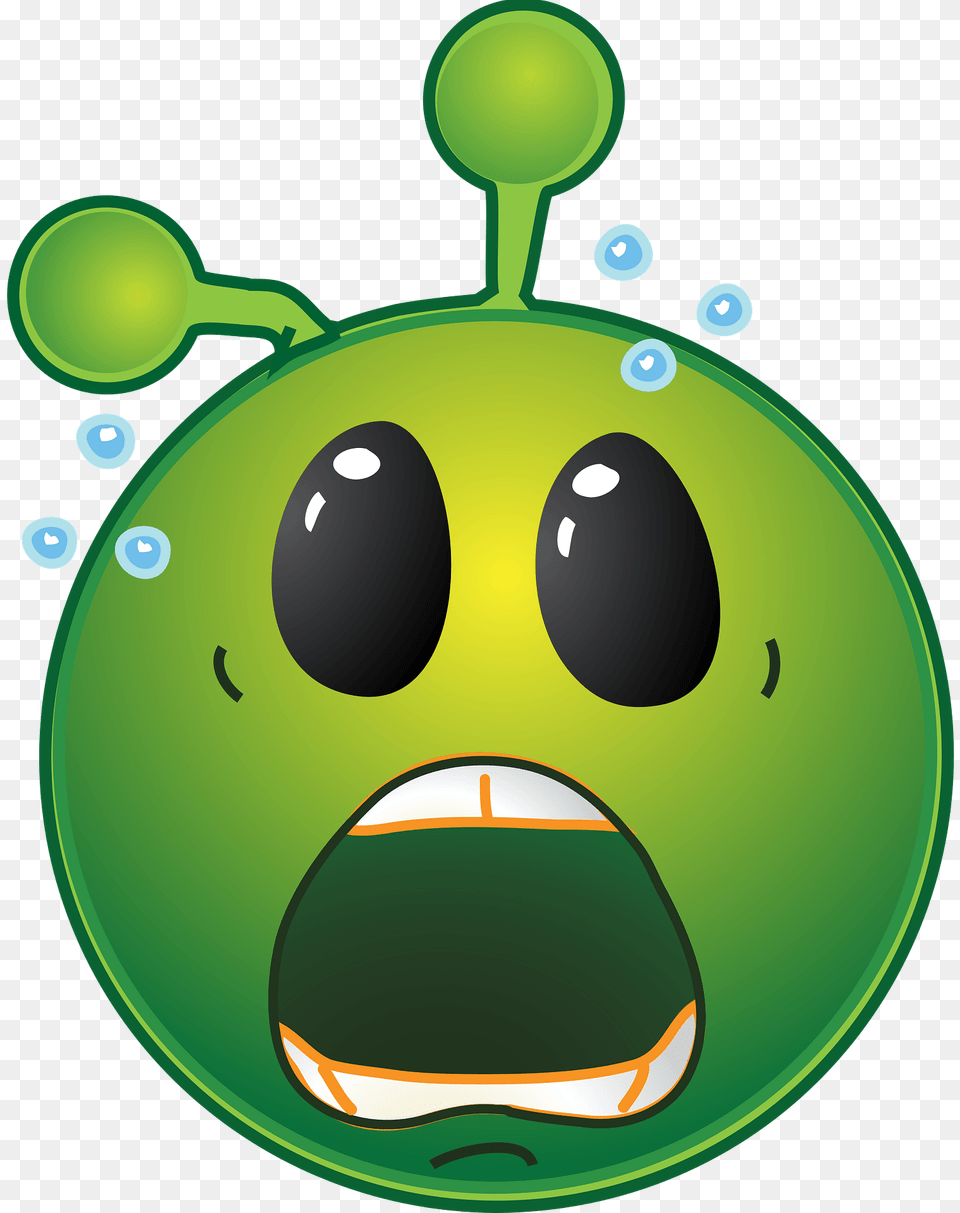 Smiley Green Alien Scary Ohh Clipart, Sphere, Disk Free Png Download