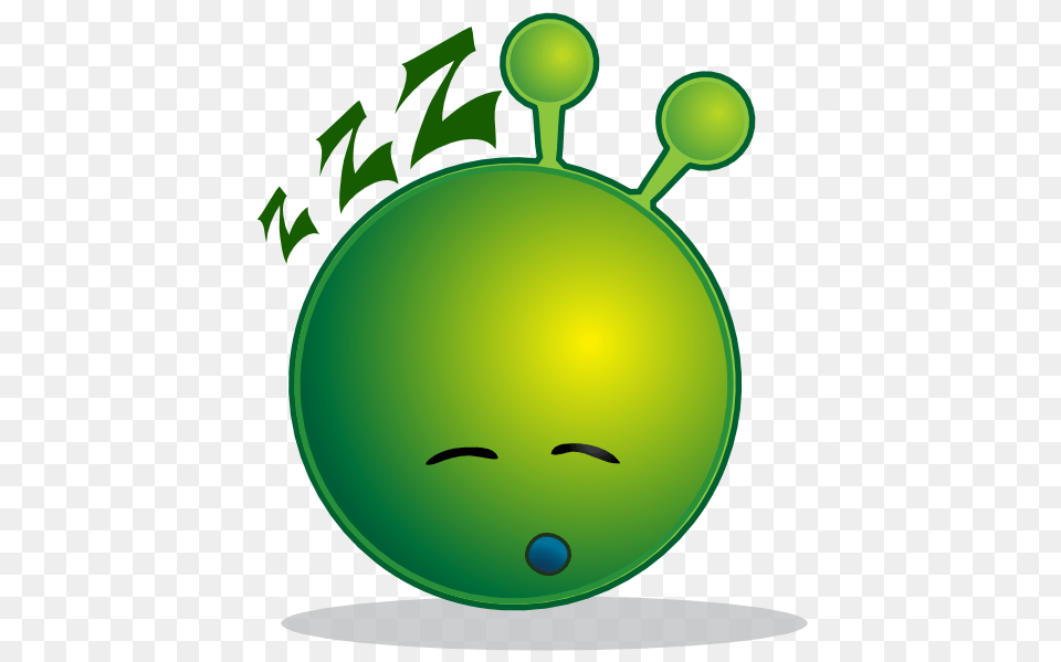 Smiley Green Alien Sleepy Clip Art, Sphere Free Png Download