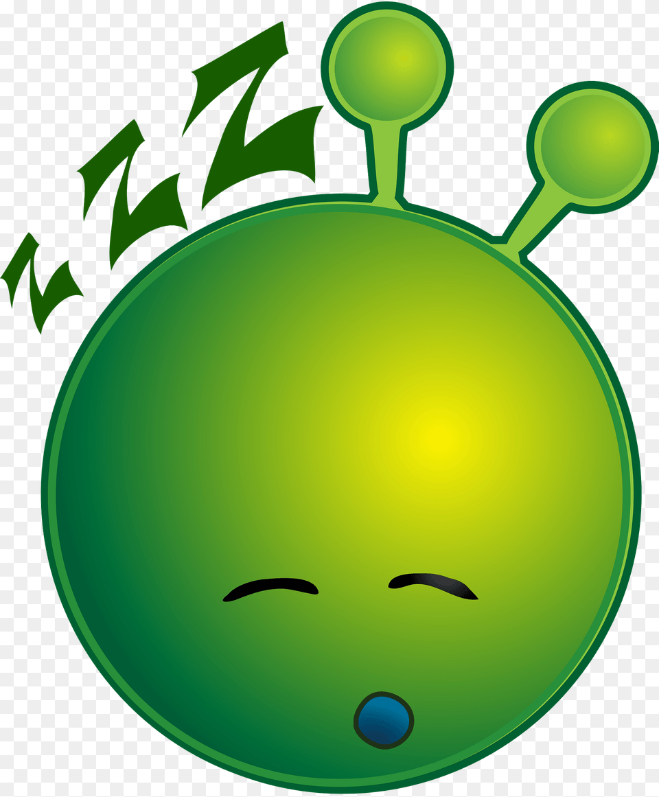 Smiley Green Alien Sleepy Clipart, Sphere, Balloon Png