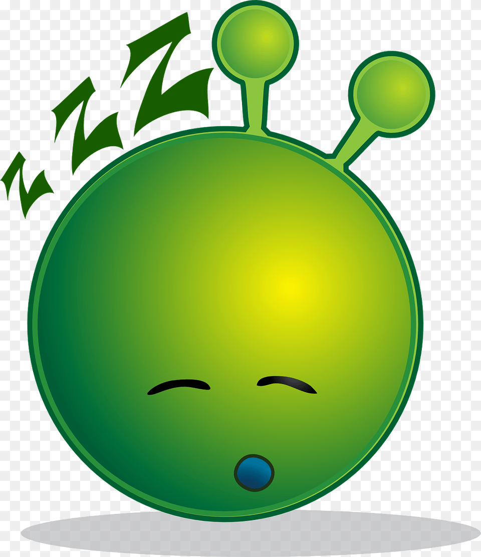 Smiley Green Alien Sleepy Sleepy Alien, Sphere Free Png