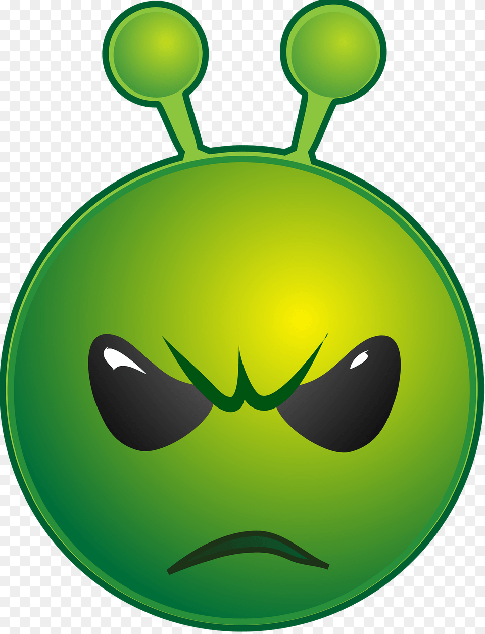 Smiley Green Alien Unhappy Clipart, Logo, Disk Png Image