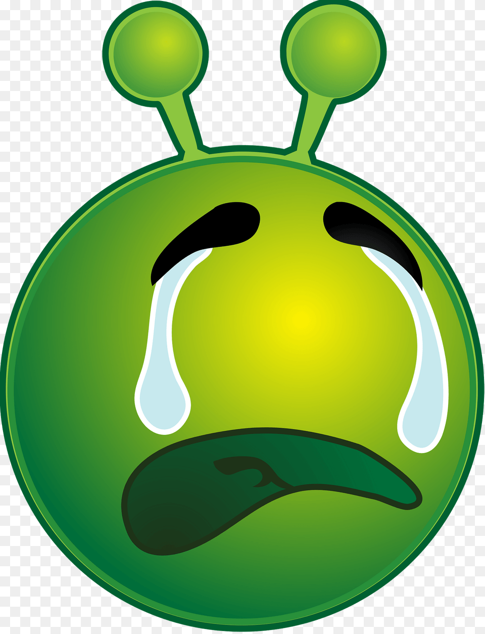 Smiley Green Alien Weep Clipart, Ball, Sport, Tennis, Tennis Ball Free Transparent Png