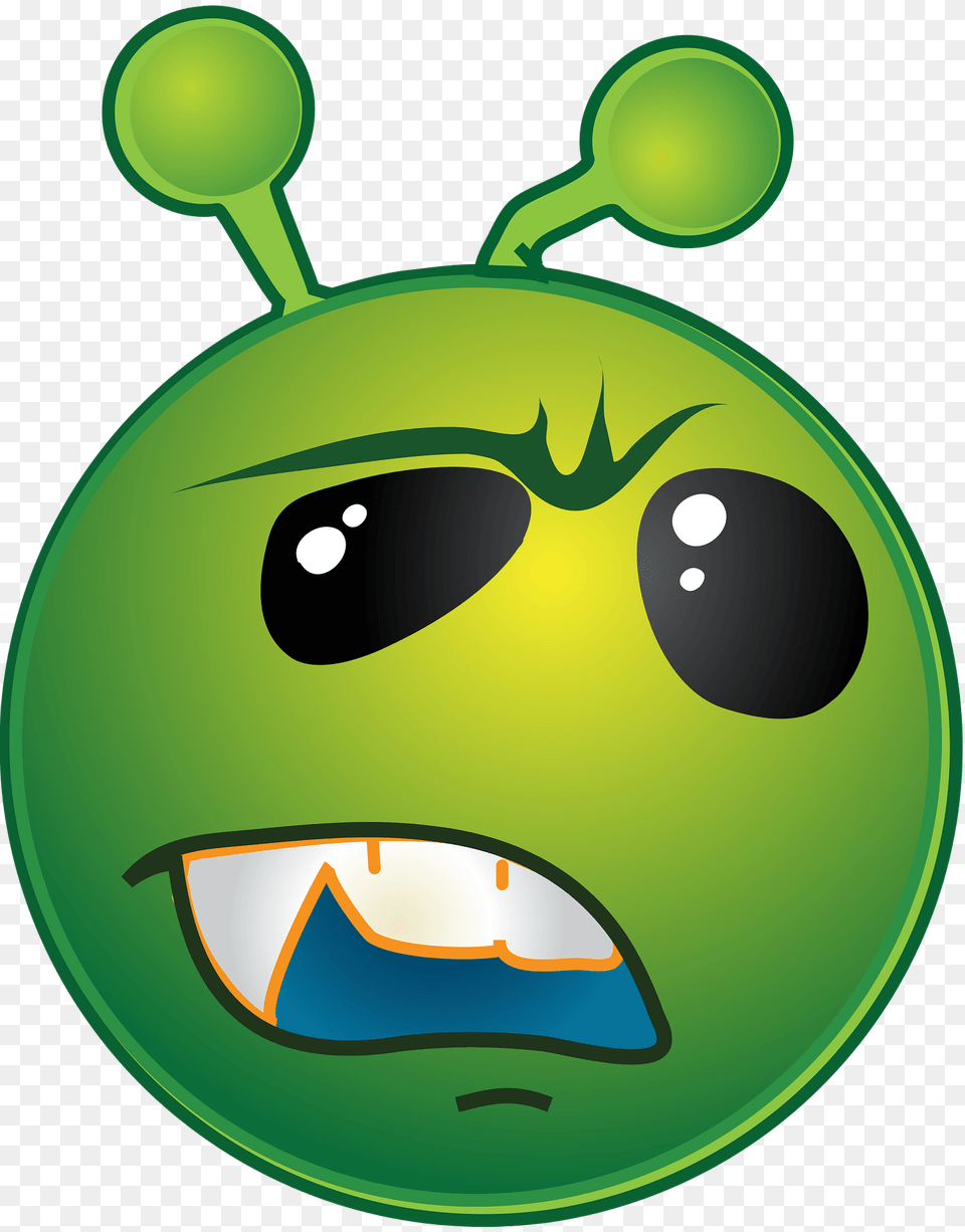 Smiley Green Alien Why Clipart Free Png Download