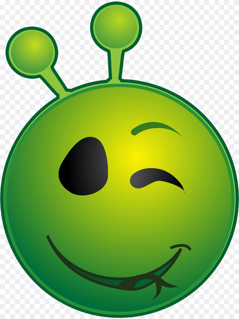 Smiley Green Alien Wink Clipart Free Png