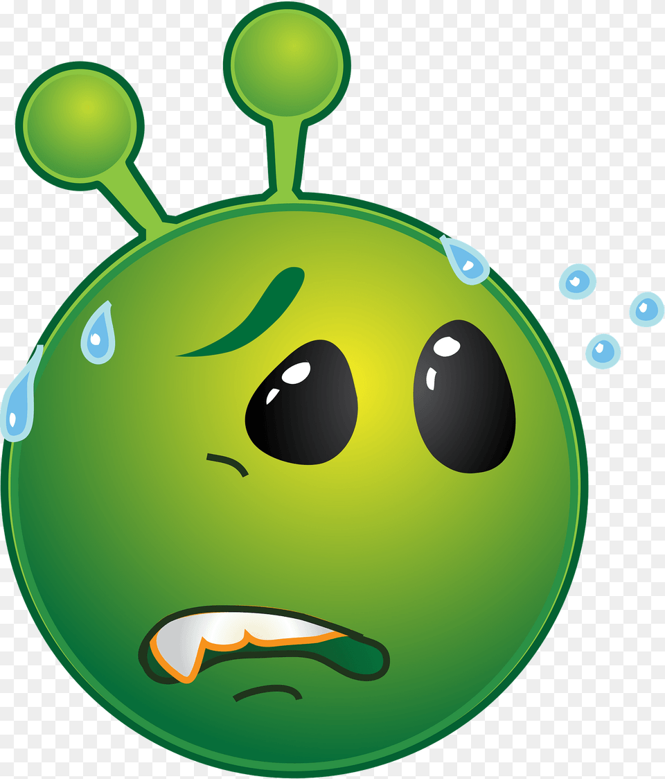 Smiley Green Alien Worried Clipart, Disk Png