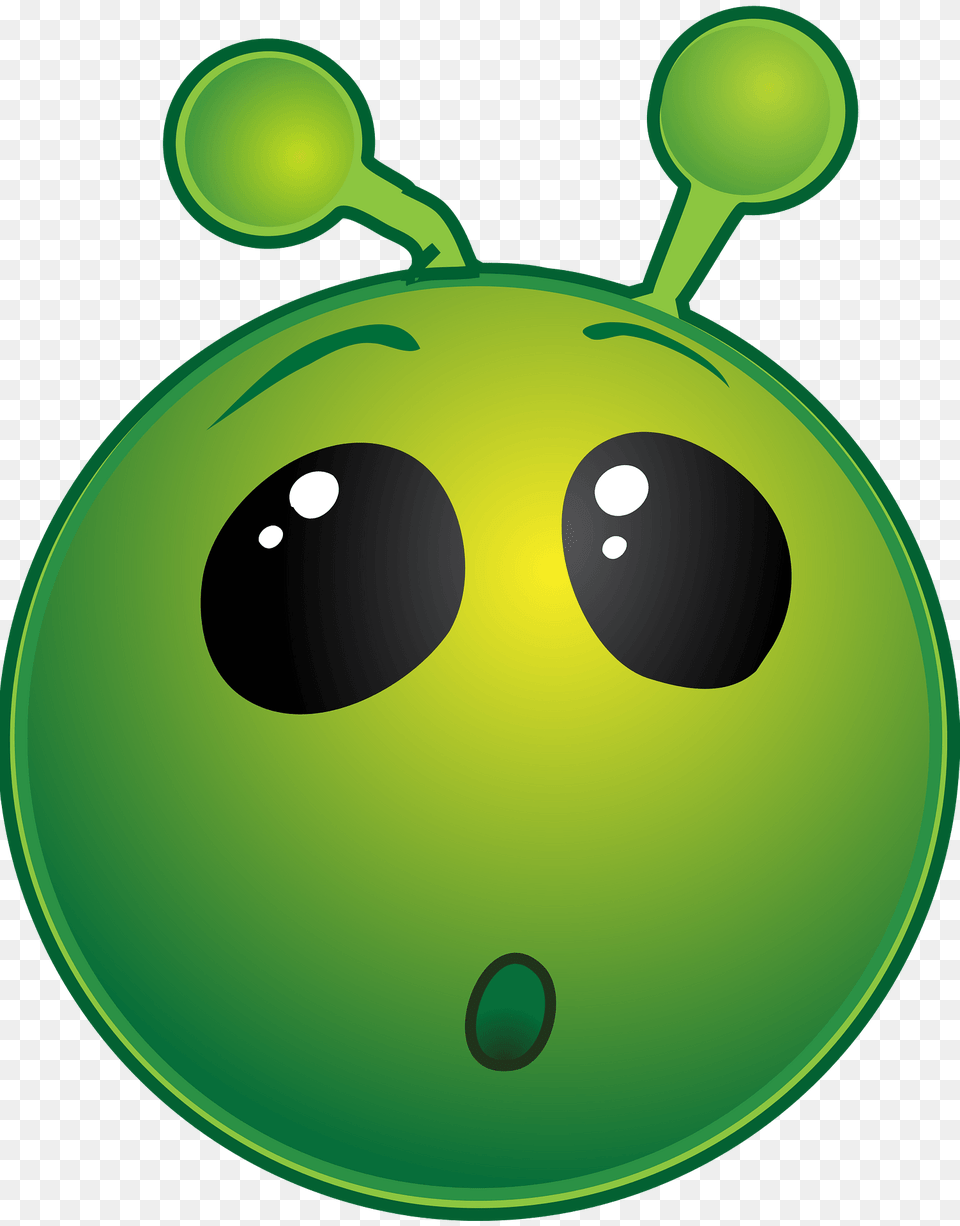 Smiley Green Alien Wow Clipart, Sphere Png