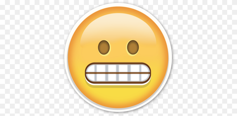 Smiley Grimacing Face Emoji, Disk Png